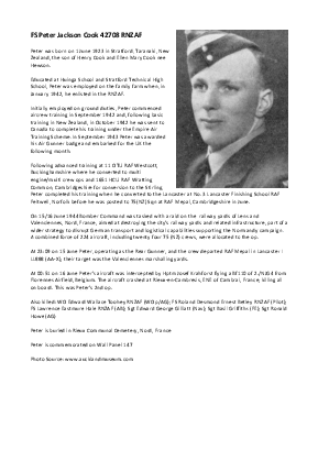 A preview of a PDF biography for Cook, Peter Jackson